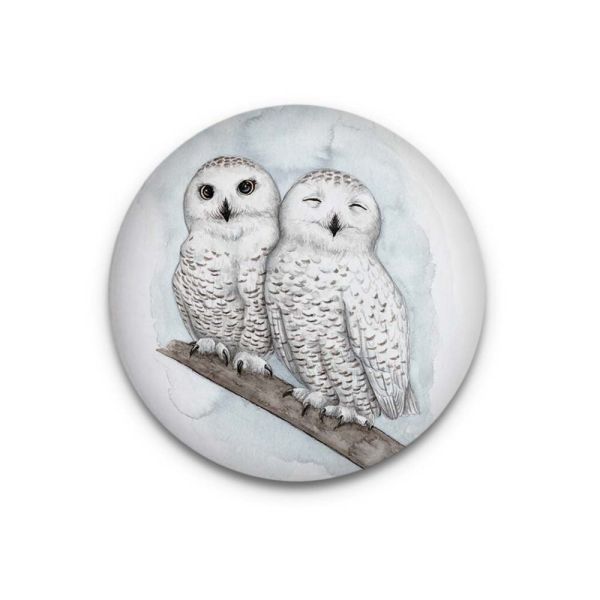 MALUU Dekomagnet Snowy Owls