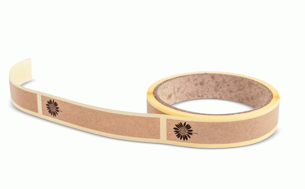 Gewährverschluss natur "Blume", 100 Stück, selbstklebend