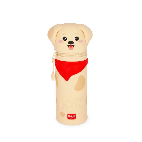 Legami 2-in-1-Federmäppchen aus weichem Silikon - Kawaii - Golden Retriever