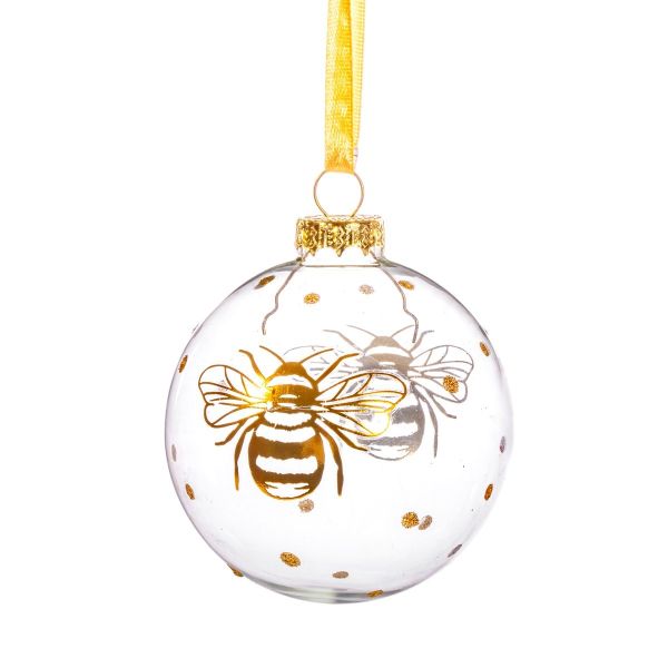 Sass & Belle Weihnachtskugel mit Bienenmotiv gold