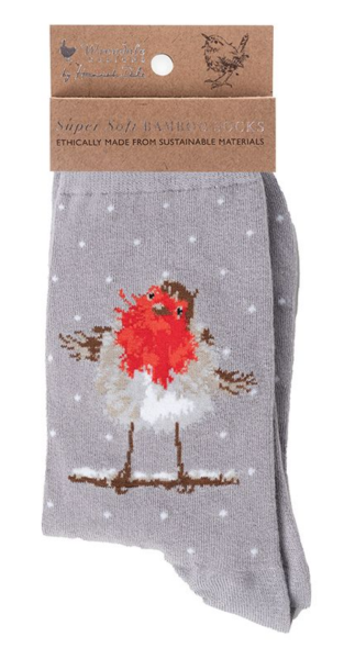 Wrendale Damen-Socken "Jolly Robin", Gr. 37-42