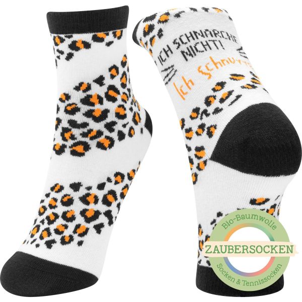 Zaubersocken leo-print "Ich Schnarche nicht" Gr. 36-40