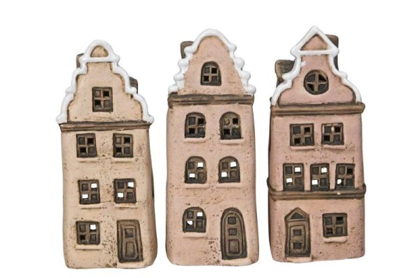 Deko-Haus Windlicht Steinzeug, 6,5 x 6 x 16 cm