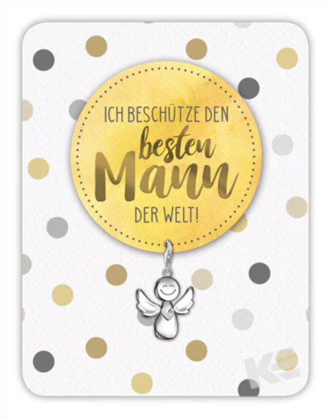 Kärtchen mit Anhänger - Ich beschütze den besten Mann der Welt !