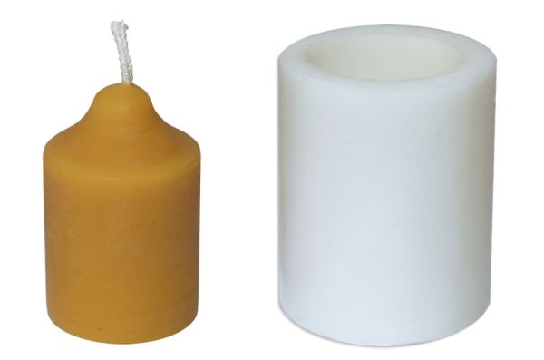 Kerzen-Gießform Stumpen Zy., ca.6,5 x 4,5 cm