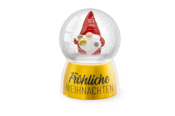 Glitzerkugel Wichtel "Fröhliche Weihnachten"