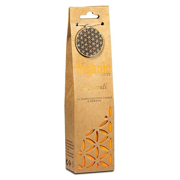 Organic Goodness Patchouli Weihrauchkegel + Halter, 72 g