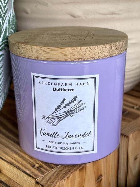 Duftkerze im Trendglas, Vanille-Lavendel