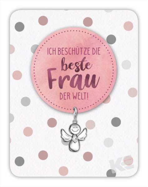 Kärtchen mit Anhänger - Ich beschütze die beste Frau der Welt !