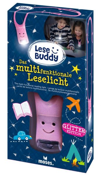 Lese Buddy - Das Leselicht für Kinder, glitzer rosa