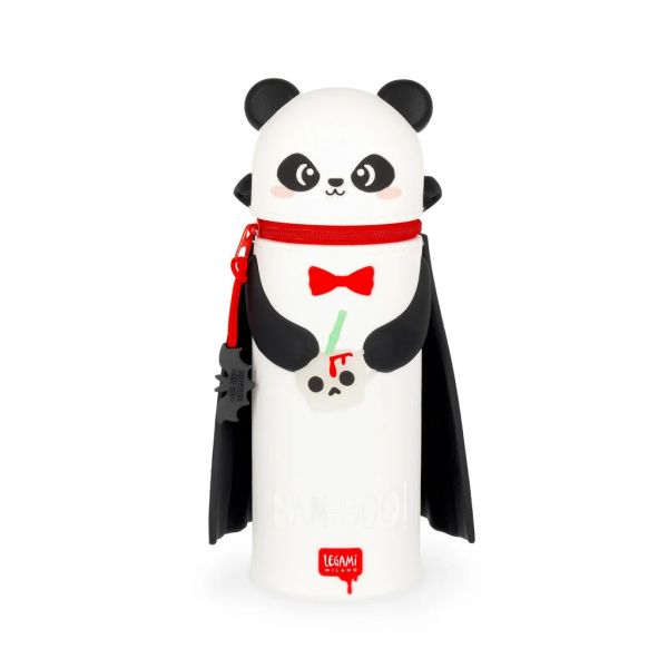 Legami 2-in-1-Federmäppchen aus weichem Silikon - Kawaii - Panda „Bam-Boo“