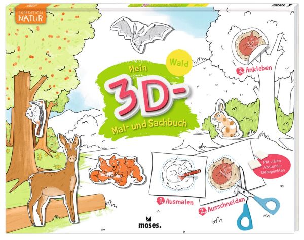 3D Mal- und Sachbuch – Wald