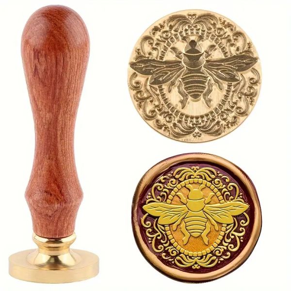 Wachssiegel-Stempel Biene m. Ornament