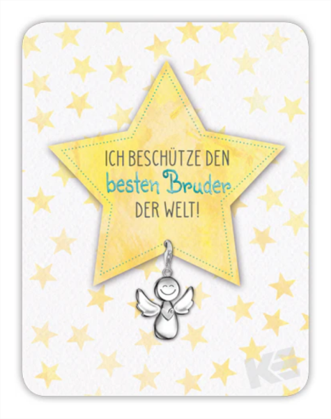 Kärtchen mit Anhänger - Ich beschütze den besten Bruder der Welt !