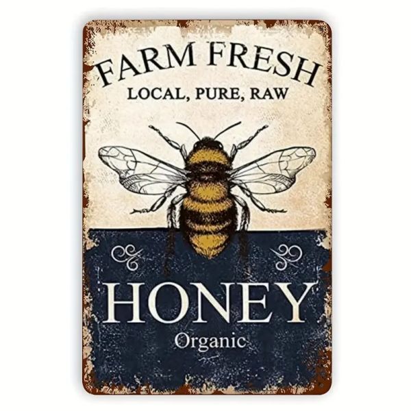 Deko-Metallschild "Farm fresh honey"