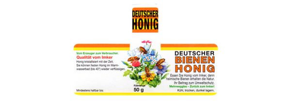 Honig-Etikett Blüten, 50 g, 100 Stück