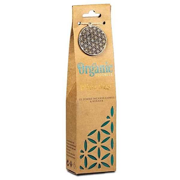 Organic Goodness Weißer Salbei Weihrauchkegel + Halter, 72 g