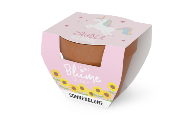 Blume für Dich "Zauberblume" Einhorn, (Anzuchtset Sonnenblume)
