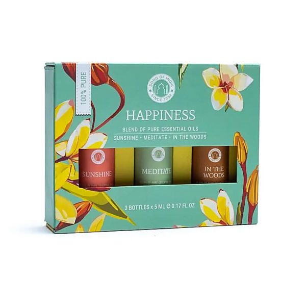 Happiness Aromatherapie - Ätherisches Öl Set, 3 x 5 ml