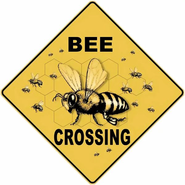 Metallschild "Bee crossing", 305 x 305 mm