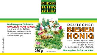 Honig-Etikett Wald, 250 g, nassklebend, 100 Stück