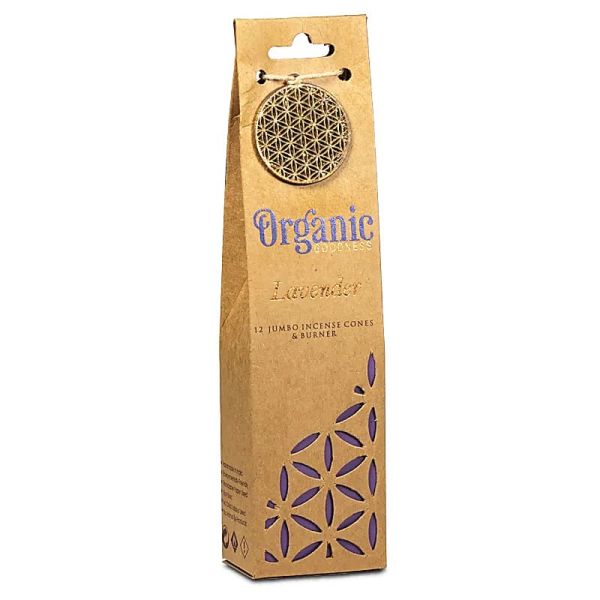 Organic Goodness Lavendel Weihrauchkegel + Halter, 72 g