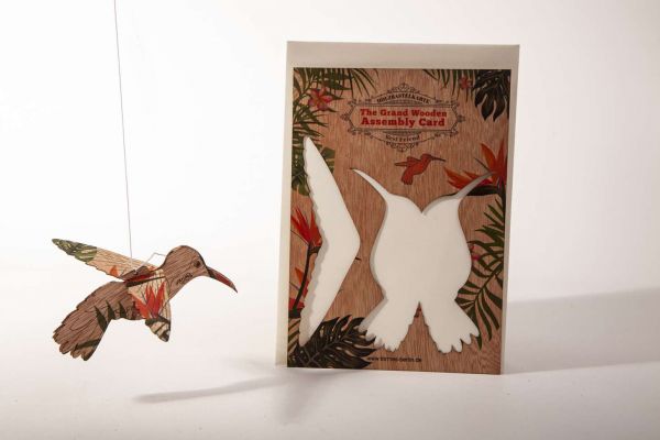 Holzbastelkarte - Kolibri