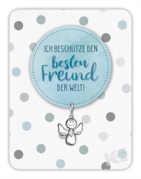 Kärtchen mit Anhänger - Ich beschütze den besten Freund der Welt !