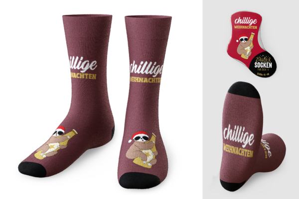 Zaubersocken Men X-mas "Faultier" Gr.41-46