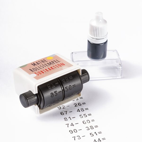 Mathe Rollstempel Subtraktion