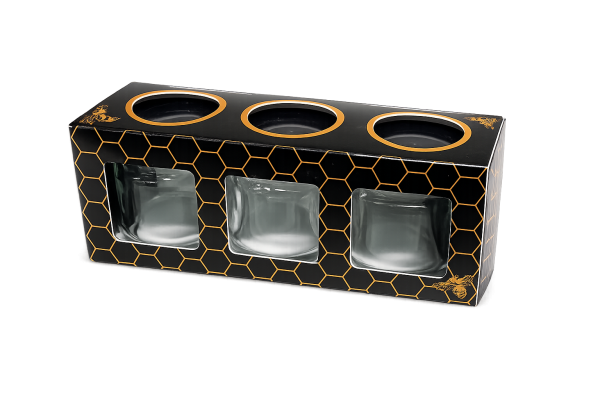 beekeepers Geschenkkarton für 3 x 50 g Gläser - schwarz-gold