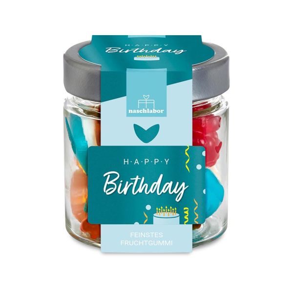 Fruchtgummis im Glas - Happy Birthday, 120 g