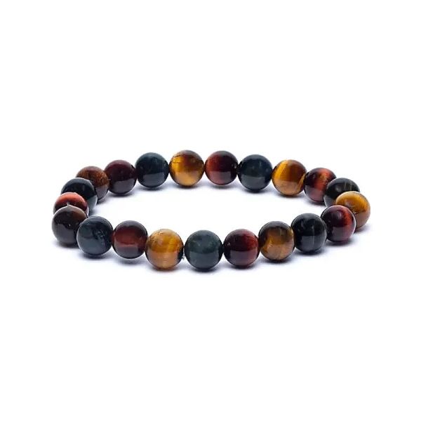 Armband dreifach Tigerauge ( rot,orange,blau )