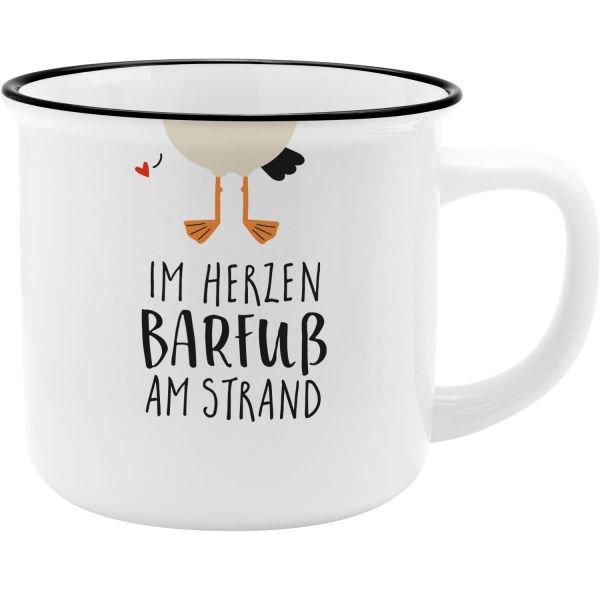 Lieblingsbecher "Im Herzen Barfuß am Strand"