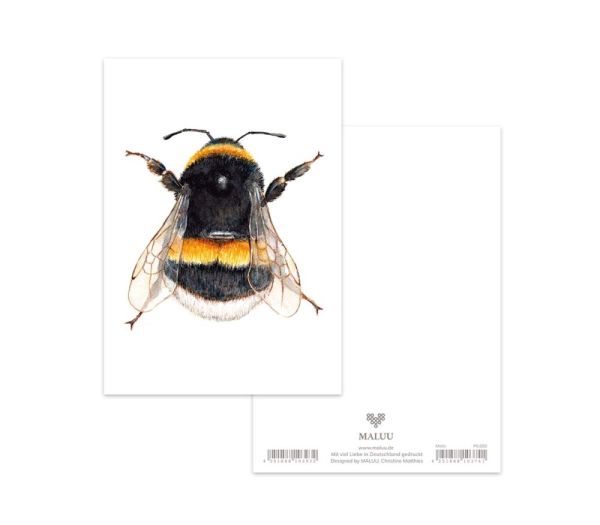 MALUU Postkarte Bumble Bee