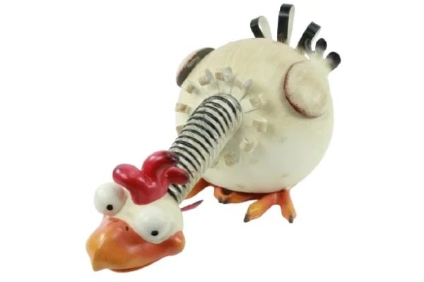 Huhn pickend, metall