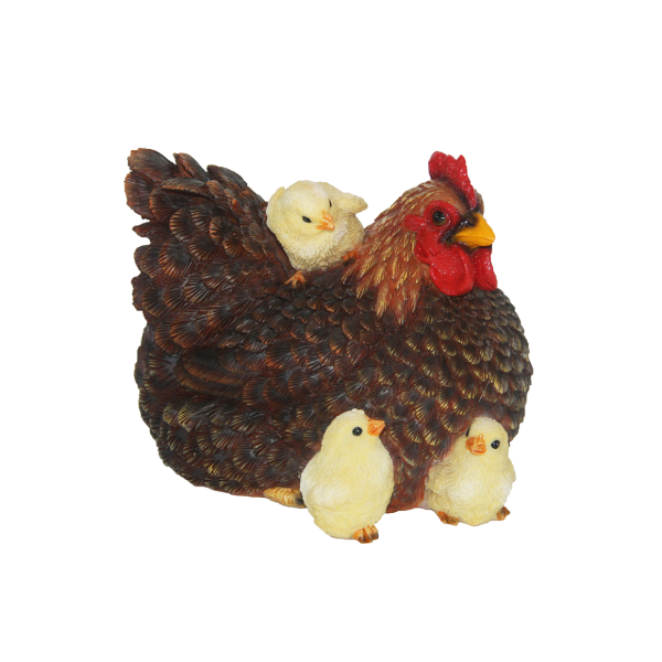 Huhn mit Küken, braun