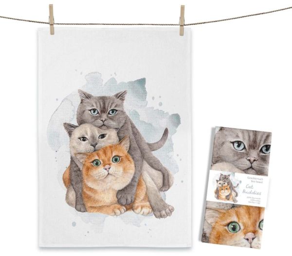 MALUU Geschirrtuch Cat Buddies