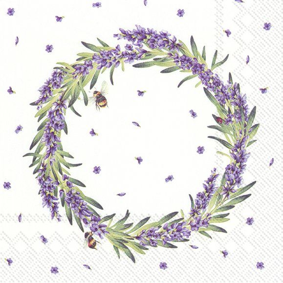 Cocktail-Servietten "Lavender Wreath"