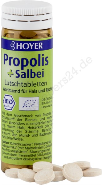 Bio Propolis + Salbei-Lutschtabletten, 60 Stück (30 g)
