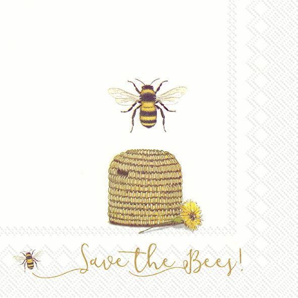 Lunch-Servietten "Save the bees! white"