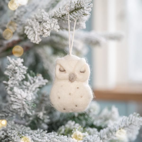 Filz-Anhänger Schneeeule