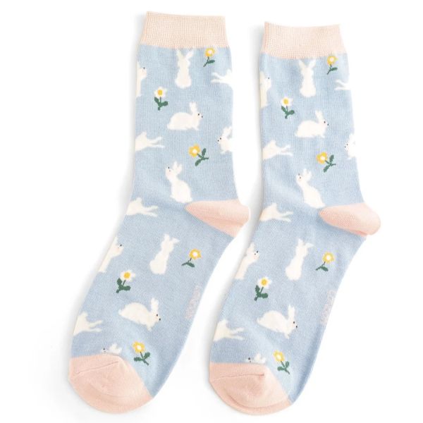Bambus-Socken "Bunnies & Daisies", gelb, Gr. 37-41