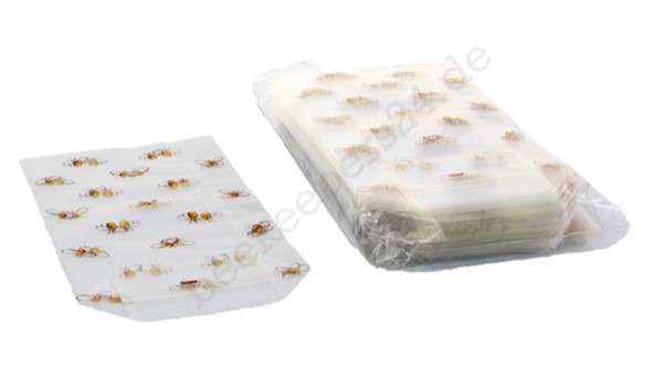 Bodenbeutel Klarsicht mit Bienenmotiv, 100 Stück