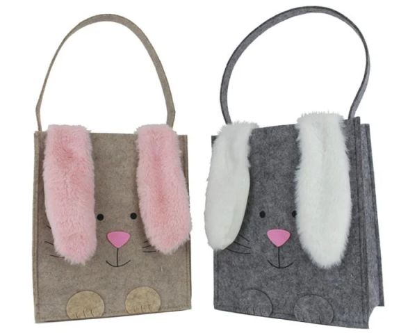 Beutel Hase, Filz, mit Plüschohren weiß