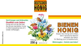 Honig-Etikett Blüten, 250 g, nassklebend, 100 Stück