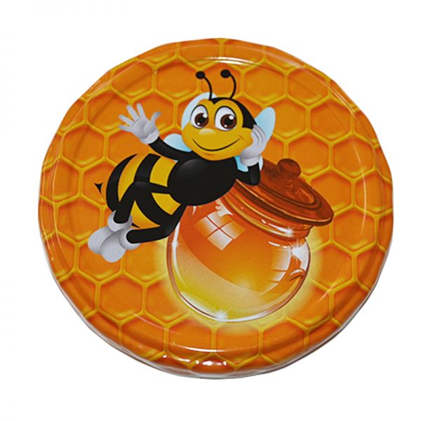 TO-Deckel 82 mm, Biene mit Honigglas