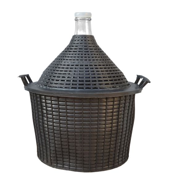 Glasballon im Plastikkorb, 25 Liter