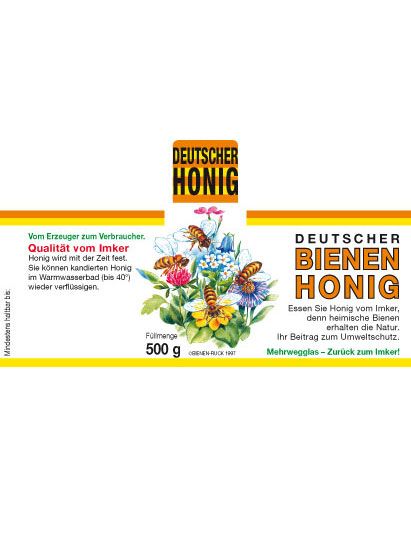Honig-Etikett Blüten, 500g, 100 Stück