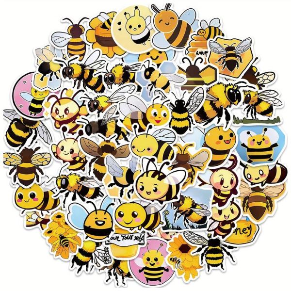Bienenaufkleber, 50 Stück